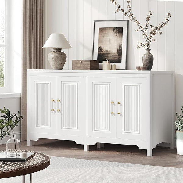 55" Fluted Buffet Cabinet with Storage