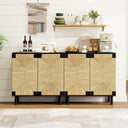 Seagrass Sideboard Buffet Cabinet with Adjustable Shelf
