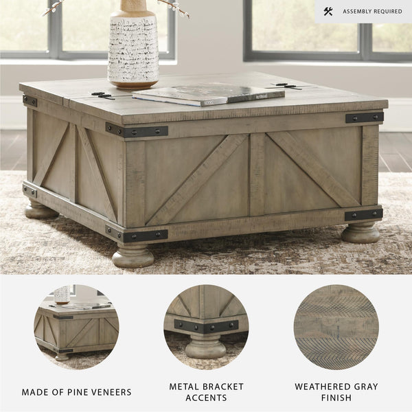 Farmhouse Square Lift-Top Coffee Table with Storage