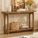 55" Farmhouse Console Table with Open Shelf
