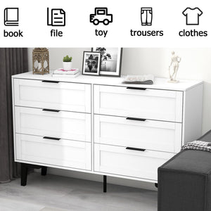 Modern Wooden Dresser with 6 Drawers – Bedroom & Living Room Storage