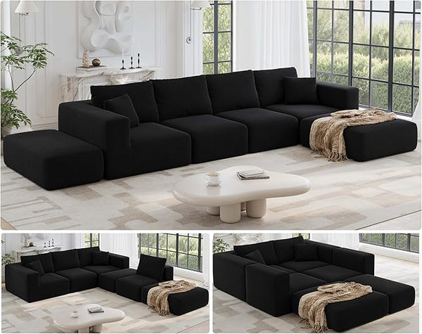 Modular L-Shaped Sectional Sofa Bed