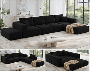 Modular Sectional Sofa, 6-Seater L-Shaped Cloud Couch with Memory Foam