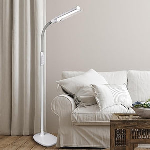 LED Floor Lamp with Adjustable Neck & 3 Color Temperatures