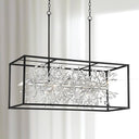 8-Light Crystal Rectangular Pendant Chandelier
