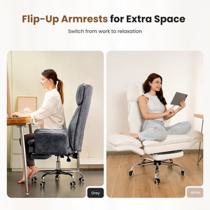 Big & Tall Office Chair with Flip Armrests & Footrest