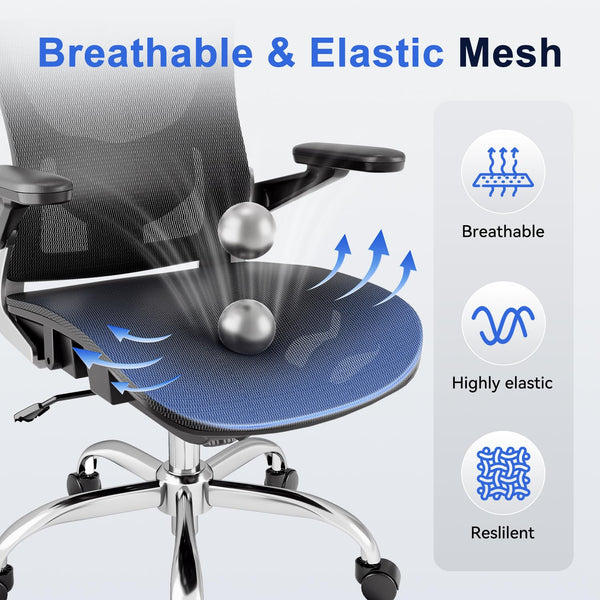 Ergonomic Mesh Office Chair with 3D Armrests & Adjustable Lumbar Support