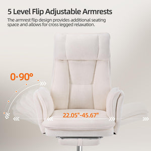 Criss Cross Office Chair with Footrest and Flip Armrests