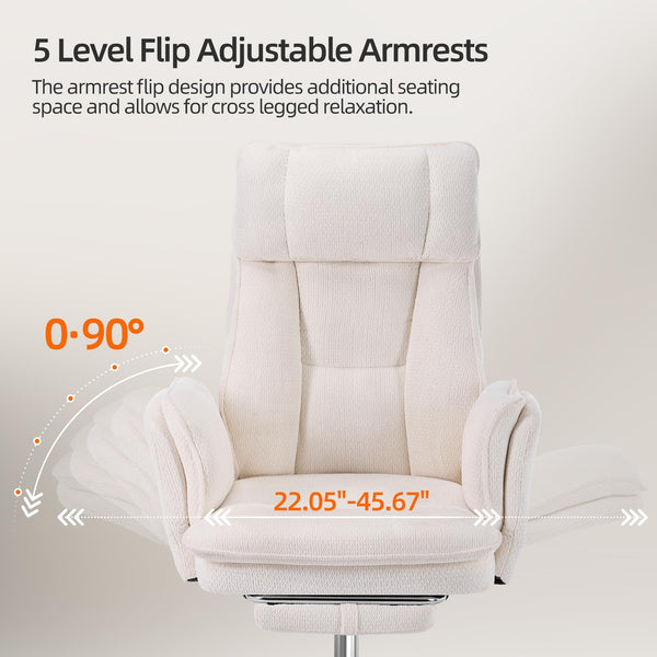 Criss Cross Office Chair with Footrest and Flip Armrests