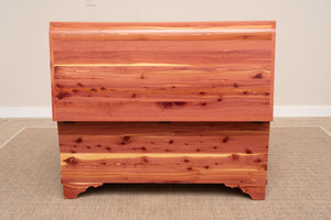 Amish Cedar Hope Chest with Waterfall Top & Storage Tray