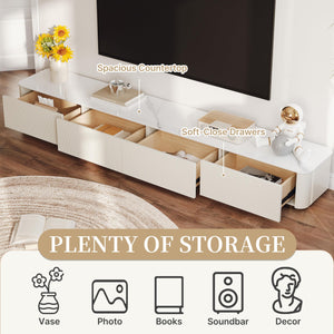 Modern TV Stand with Sintered Stone Top & Wood Drawers