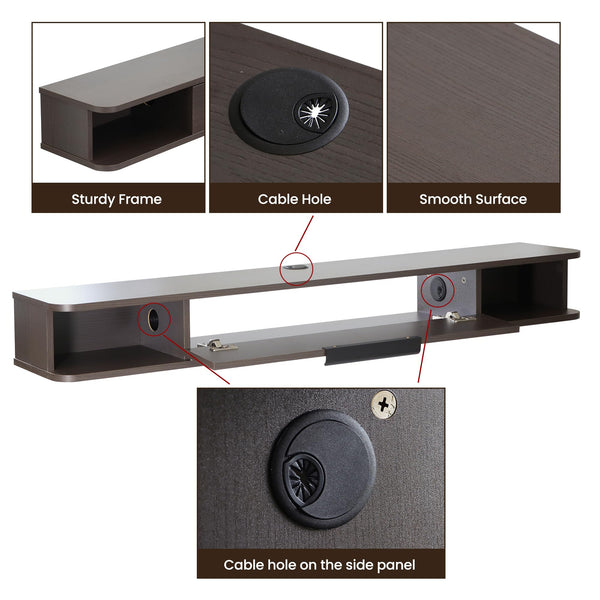 55" Floating Wall-Mounted TV Stand with Storage