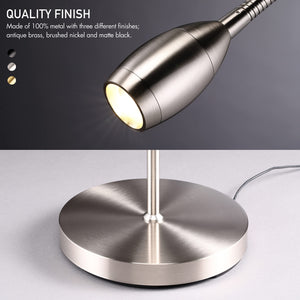 Adjustable LED Beam Floor Lamp with Flexible Gooseneck