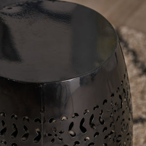 Lace Cut Iron Accent End Table