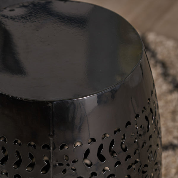 Lace Cut Iron Accent End Table