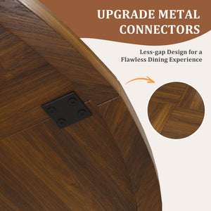 Round Dining Table 47 Inch with Under-Table Storage