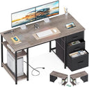 51-Inch Computer Desk with Drawers & Power Outlets