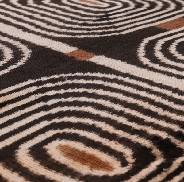 Handmade Velvet Throw Pillow Geometric Labyrinth 16x24 Down Feather Insert