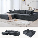 L-Shaped Modular Sectional Sofa with Chaise – Corduroy, Deep Seat, No Assembly