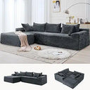 L-Shaped Modular Sectional Sofa with Chaise – Corduroy, Deep Seat, No Assembly