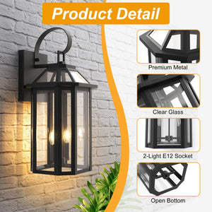 Outdoor Wall Sconce Light Fixture with Beveled Glass