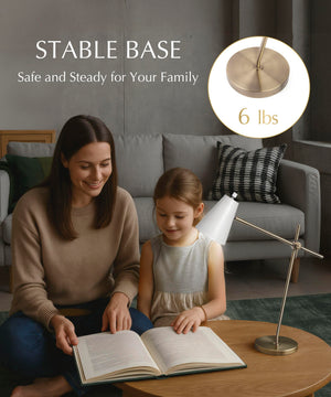 Adjustable Brass Floor Lamp with Metal Base