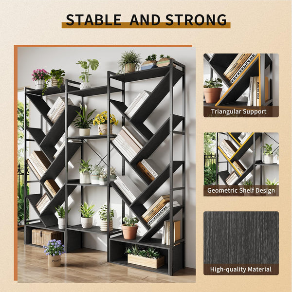 5-Tier Tree Bookshelf with 24 Open Shelves