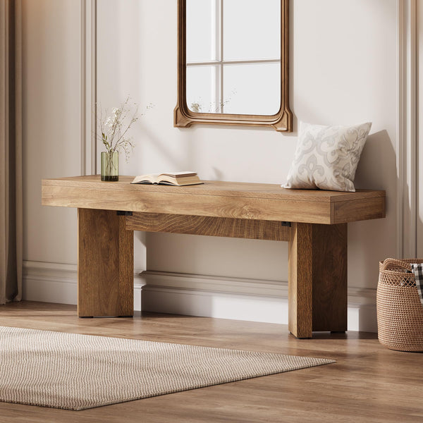 47" Farmhouse Wooden Entryway Bench