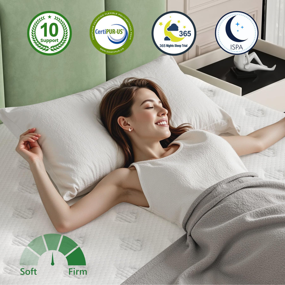 12 Inch King Size Hybrid Mattress with Gel Memory Foam & Pocket Springs