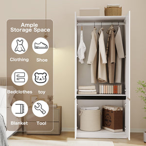 Freestanding Wardrobe Closet with Doors