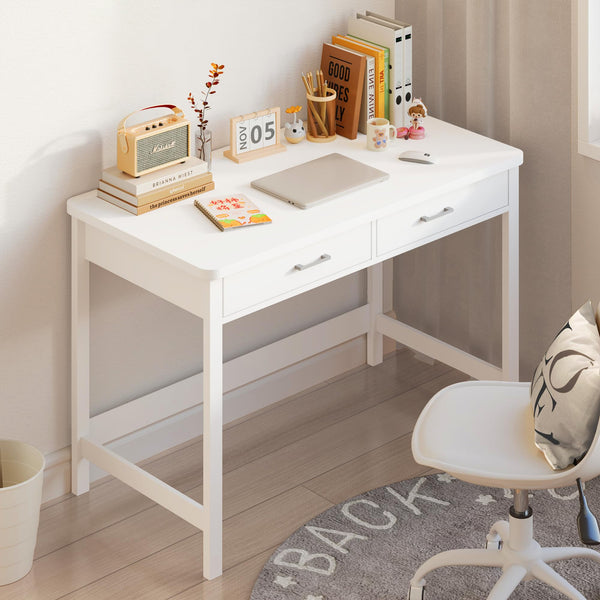 39.4" Computer Desk with Drawers – Modern Home Office Writing Table
