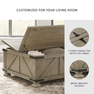 Farmhouse Square Lift-Top Coffee Table with Storage