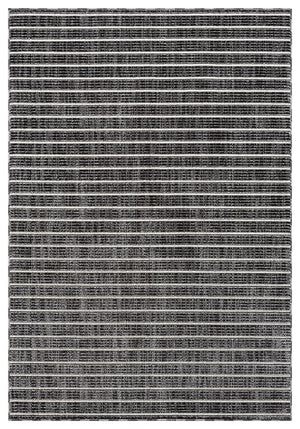 Striped Area Rug – Grey & Black