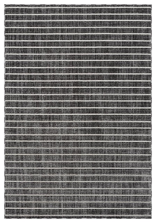 Striped Area Rug – Grey & Black