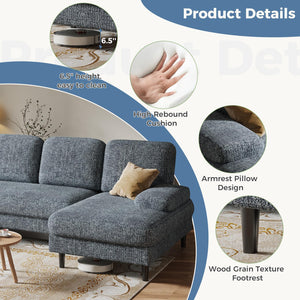 U-Shaped Sectional Sofa with Double Chaise Lounge