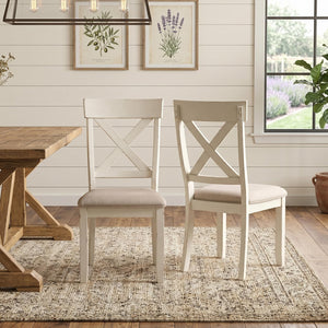 5-Piece Round Dining Table Set with Cross Back Chairs