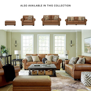 Leather Rectangular Ottoman with Decorative Turn Legs