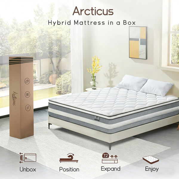 Hybrid Pillow Top Mattress – Gel Memory Foam & Pocketed Spring