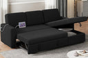 L-Shaped Sectional Sleeper Sofa with Pull-Out Bed, Chaise Storage & USB Charging