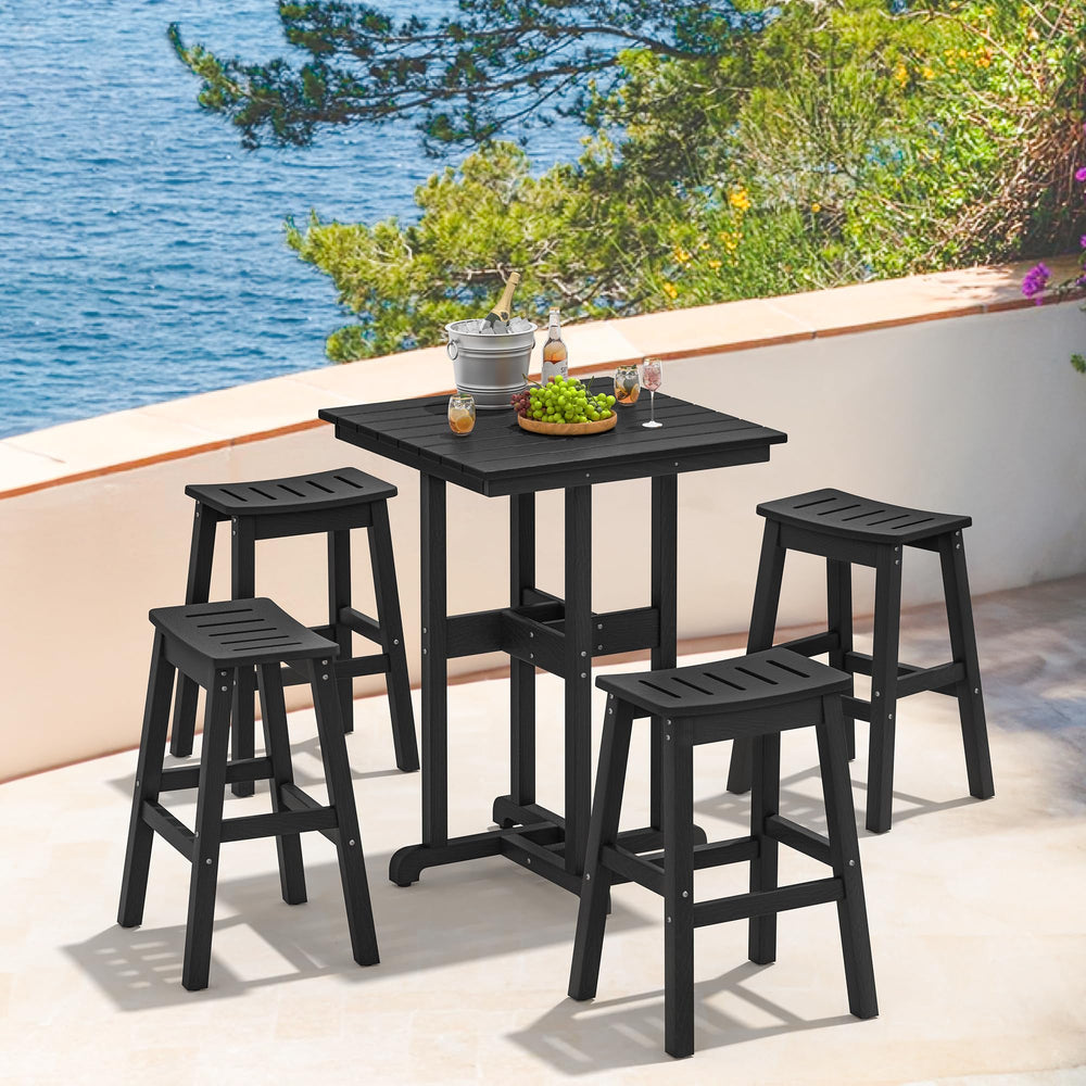 Outdoor HDPE Bar Height Table – Square Patio Bar Table, 37.5"H
