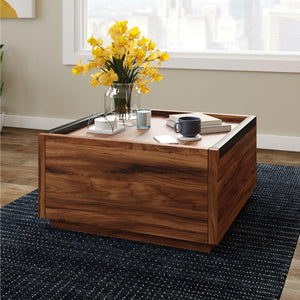 Square Coffee Table with Storage Drawers