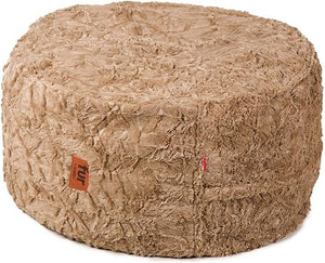 Faux Fur Bean Bag Pouf Footstool with Washable Cover