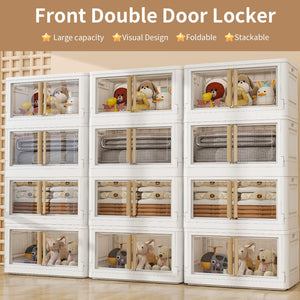 Collapsible Storage Bins with Lids & Wheels – 92Qt Foldable Stackable Bins
