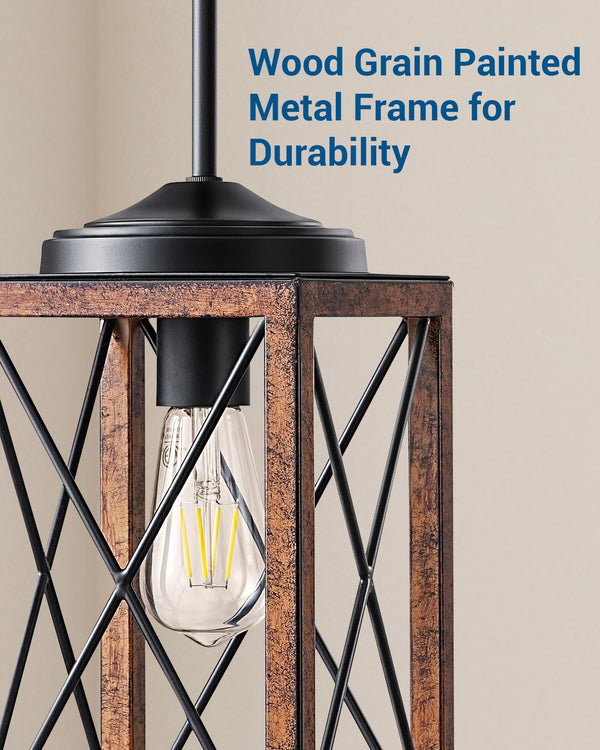 2-Pack Farmhouse Pendant Light Fixture – Adjustable Metal Hanging Light