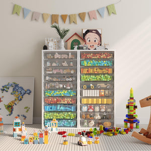 10-Drawer Rolling Storage Cart with Clear Drawers