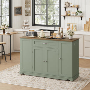 Rolling Kitchen Island Cart with Storage