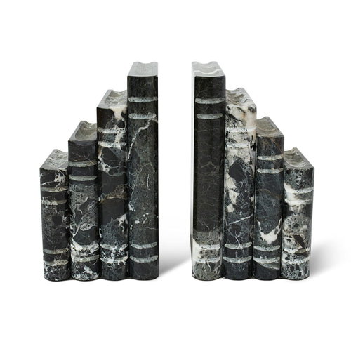 Solid Marble Bookends Set of 2 – Heavy Decorative Book Stoppers