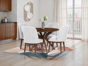 Round Mid-Century Dining Table – Seats 4, Light Brown