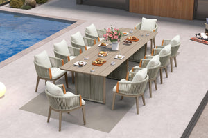 Outdoor Patio Dining Set with Olefin Cushions & Aluminum Frame
