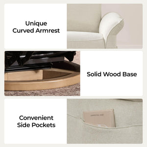 Power Recliner Swivel Glider Nursery Chair with Adjustable Headrest & Lumbar Support